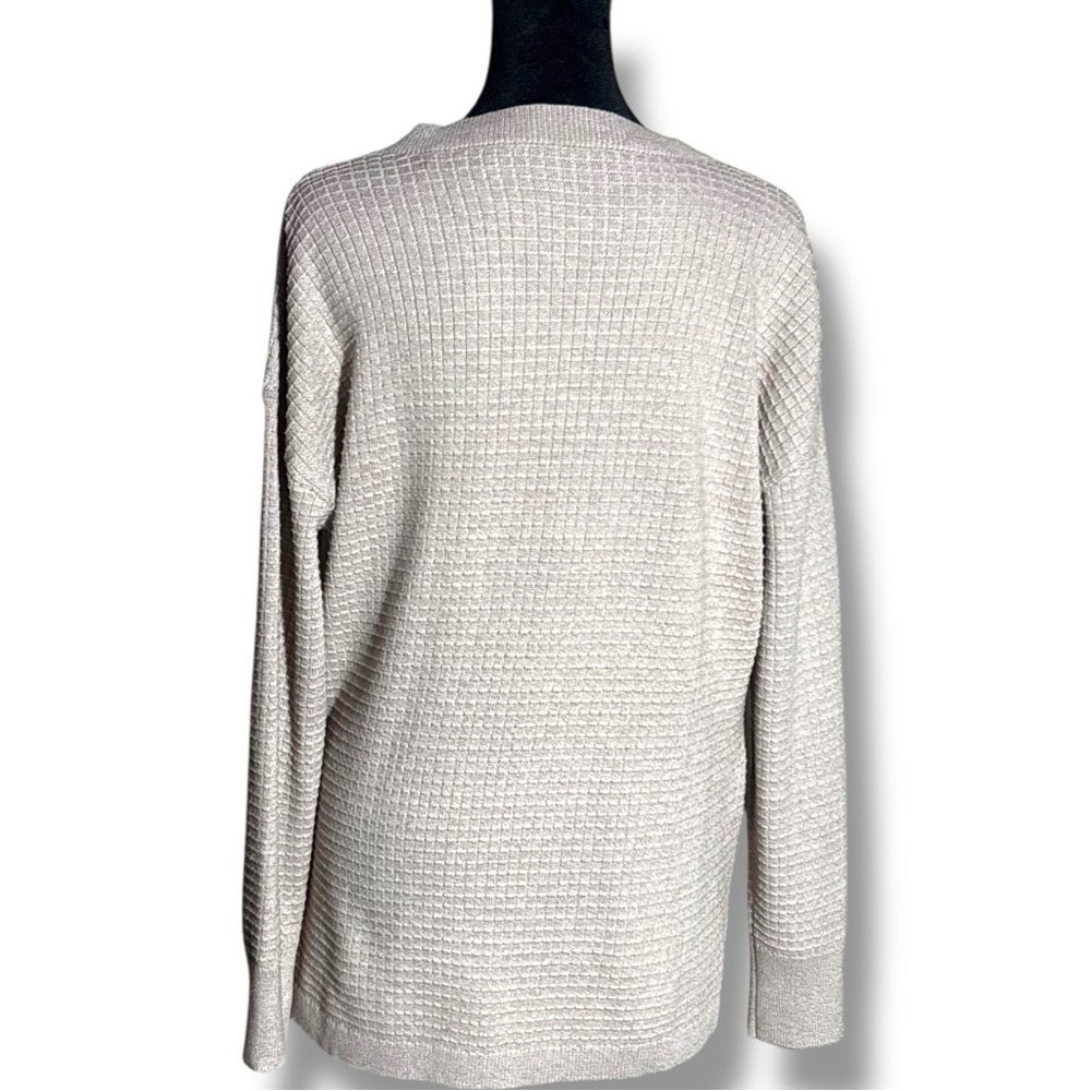 Unbranded Chic Cozy Cream V-Neck Wrap Front Long Sleeve Knit Size Large Sweater - Picture 7 of 16